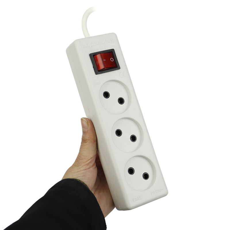 چند راهی 3 خانه برق Farhan Electric F333 با کابل 1٫8 متری