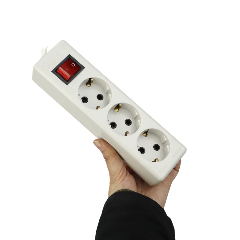 چند راهی 3 خانه برق ارت دار فرحان الکتریک FE333-5 با کابل 3 متری