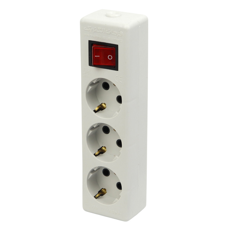 چند راهی 3 خانه برق بدون سیم ارت دار فرحان الکتریک Farhan Electric FE333