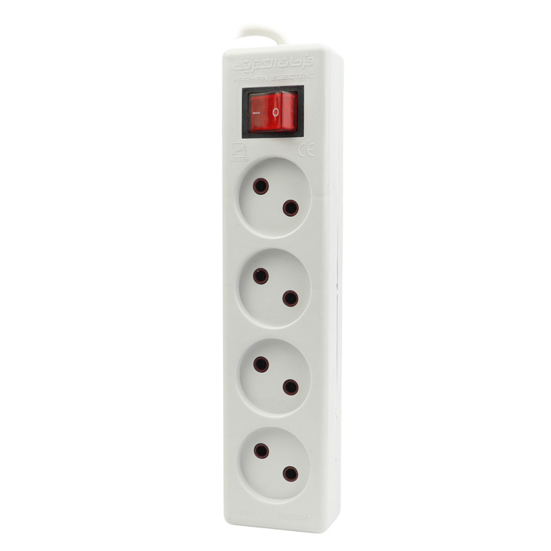 چند راهی 4 خانه برق Farhan Electric F444-5 با کابل 3 متری