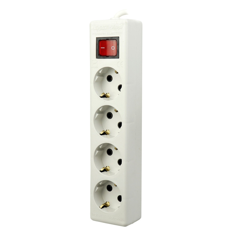 چند راهی 4 خانه برق ارت دار Farhan Electric FE444-5 با کابل 5 متری