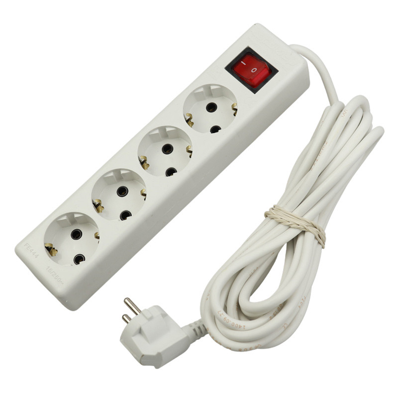 چند راهی 4 خانه برق ارت دار Farhan Electric FE444-5 با کابل 5 متری