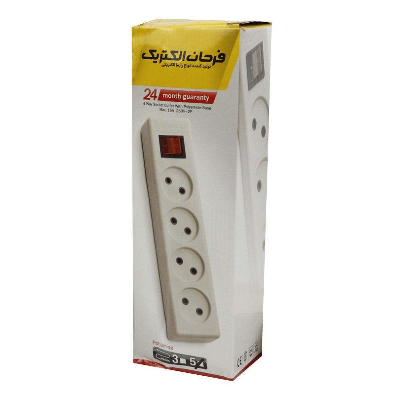 چند راهی 4 خانه برق Farhan Electric F444-5 با کابل 5 متری