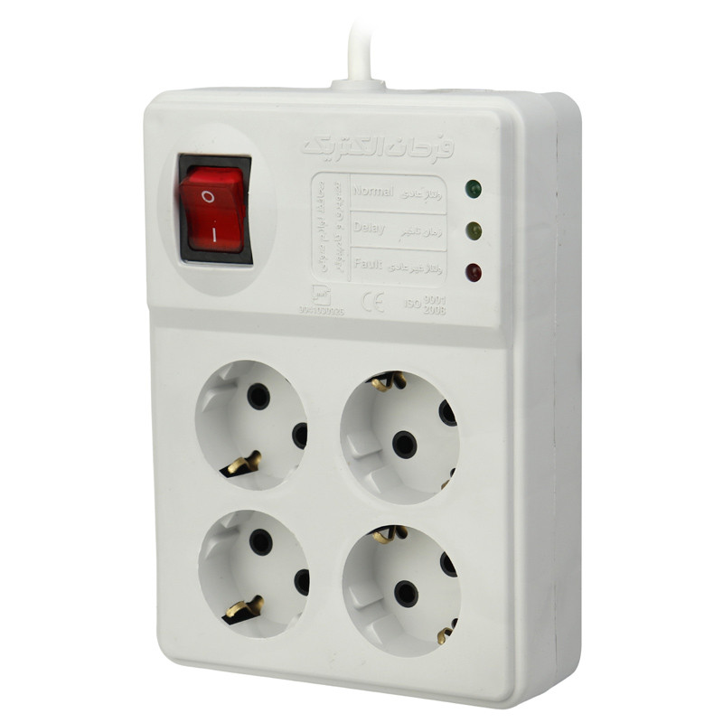 محافظ برق صوتی تصویری 4 خانه ارت دار فرحان الکتریک با کابل 1٫8 متری Farhan Electric FEPS444