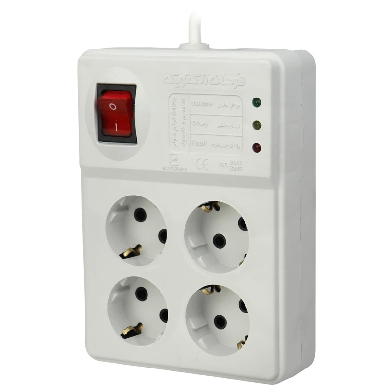 محافظ برق صوتی تصویری 4 خانه ارت دار فرحان الکتریک با کابل 5 متری Farhan Electric FEPS444