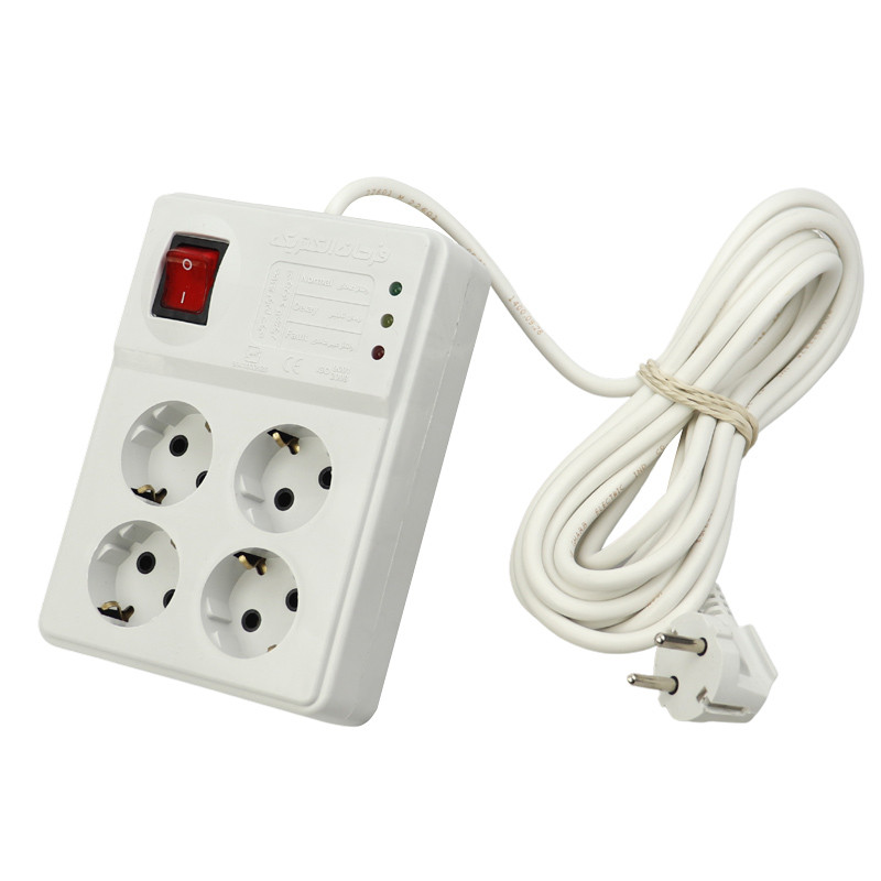 محافظ برق صوتی تصویری 4 خانه ارت دار فرحان الکتریک با کابل 5 متری Farhan Electric FEPS444