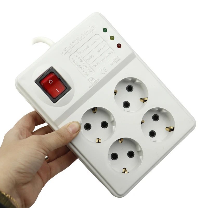 محافظ برق صوتی تصویری 4 خانه ارت دار فرحان الکتریک با کابل 5 متری Farhan Electric FEPS444