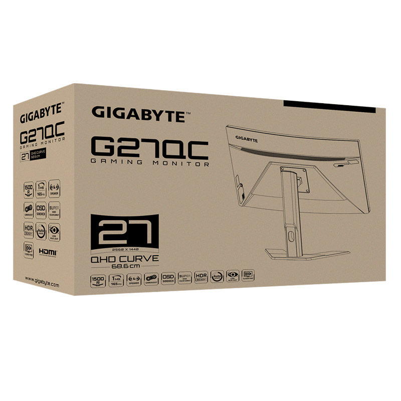 مانیتور گیمینگ گیگابایت G27QC سایز 27 اینچ