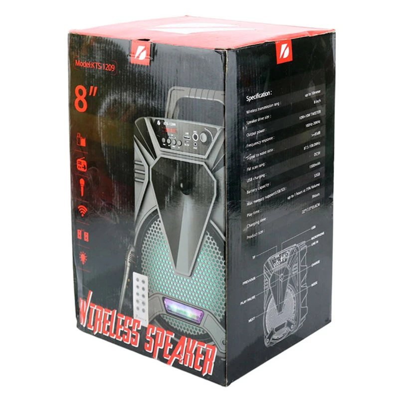اسپیکر بلوتوثی رم و فلش خور KTS-1209 + میکروفون و ریموت کنترل
