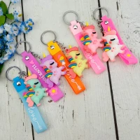 جاکلیدی سیلیکونی + بند آویز سیلیکونی یونیکورن رنگی بزرگ