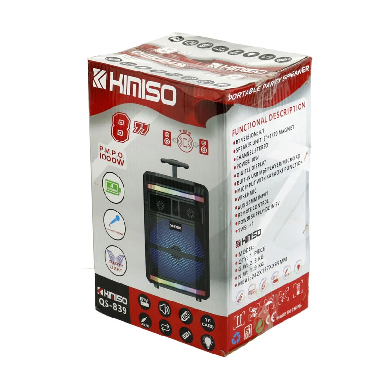 اسپیکر چمدانی بلوتوثی رم و فلش خور Kimiso KMS-838