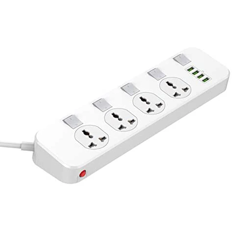 چند راهی 4 خانه الدینیو SC4408 با کابل 2 متری + شارژر USB