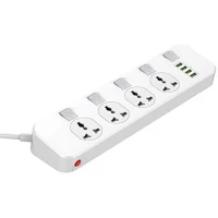 چند راهی 4 خانه برق LDNIO SC4408 با کابل 2 متری + شارژر USB