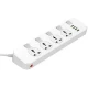 چند راهی 4 خانه الدینیو SC4408 با کابل 2 متری + شارژر USB