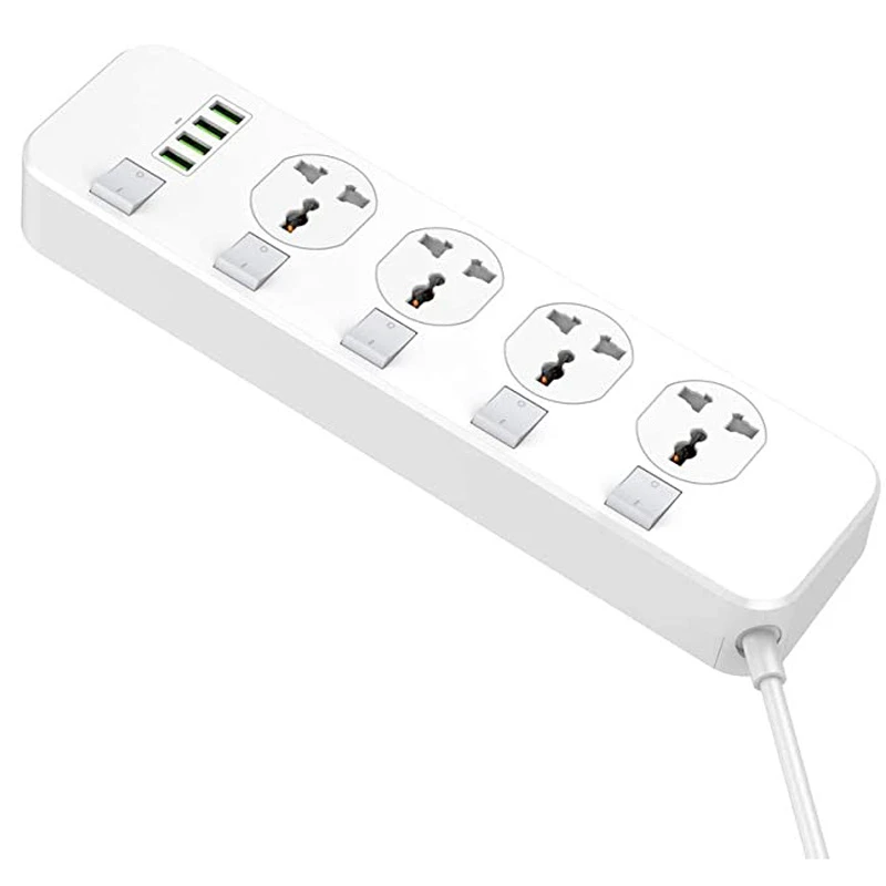 چند راهی 4 خانه الدینیو SC4408 با کابل 2 متری + شارژر USB