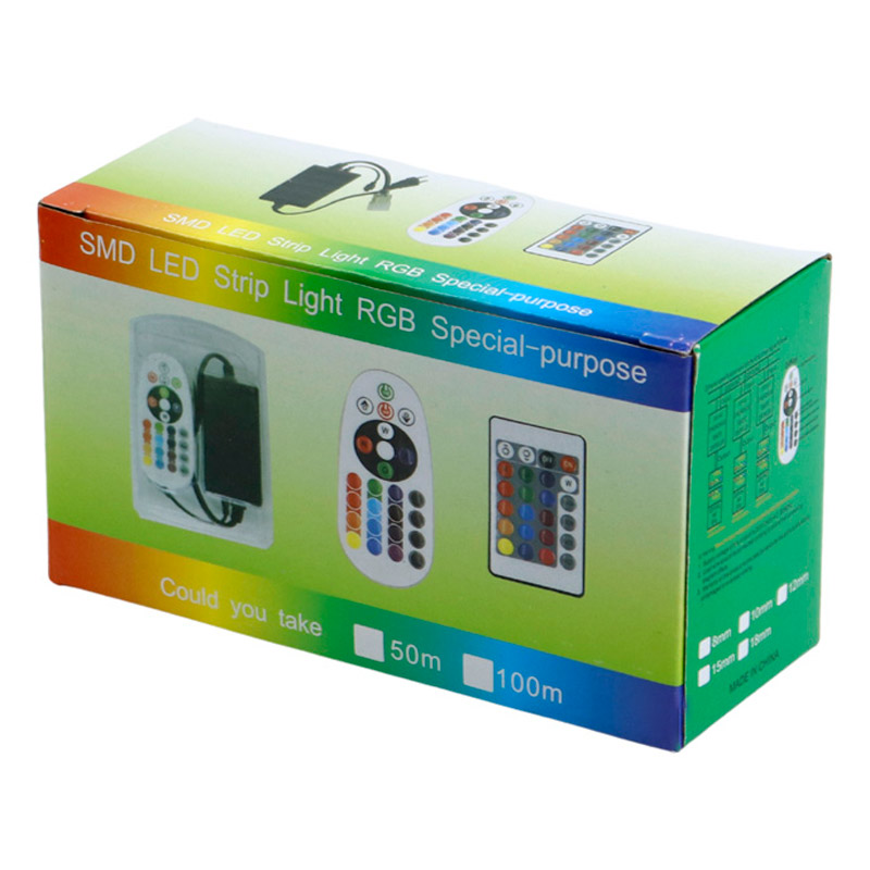 سوکت ریسه RGB طول 50 سانتی متری + ریموت کنترل