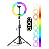 رینگ لایت پایه دار 14 اینچ MJ36 RGB