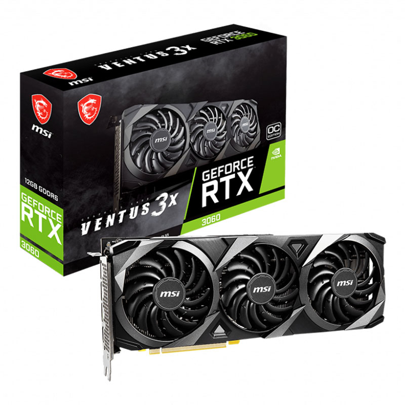 کارت گرافیک MSI VENTUS 3X GeForce RTX3060 OC 12GB GDDR6 192Bit