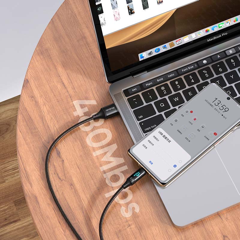 کابل تایپ سی فست شارژ 6 آمپر مک دودو CA-108 طول 1.2 متر
