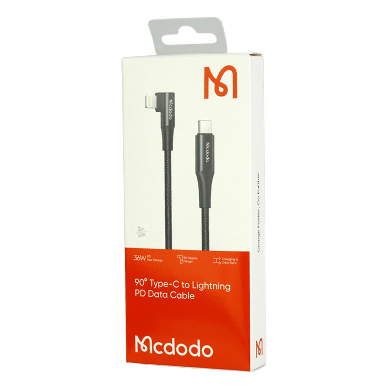 کابل تبدیل فست شارژ Mcdodo CA-132 Type-C to Lightning 3A PD 36W 2m یکسر L