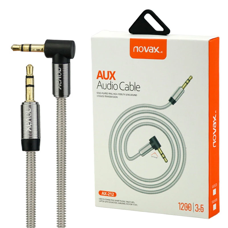 کابل فلزی AUX نواکس AX-212 یکسر L طول 1.2 متر