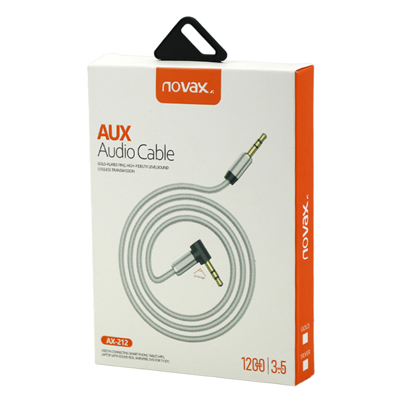کابل فلزی Novax AX-212 AUX 1.2m یکسر L