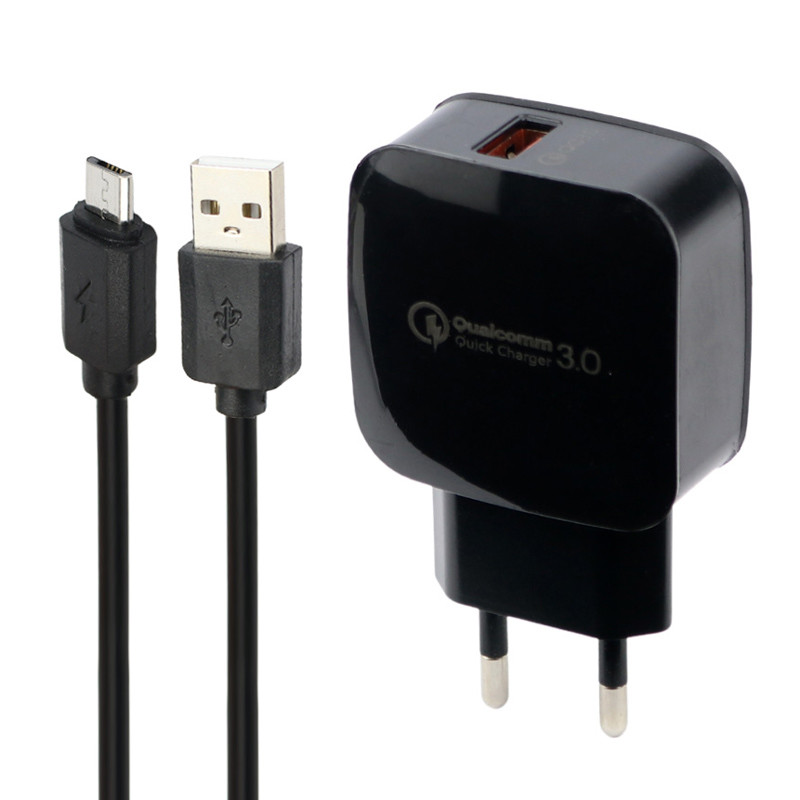 شارژر دیواری فست شارژ Novax CH-101 QC3.0 PD 2.4A 18W + کابل میکرو یو اس بی
