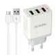 شارژر دیواری فست شارژ Novax Ch-102 3Port QC3 2.4A PD + کابل Type-C