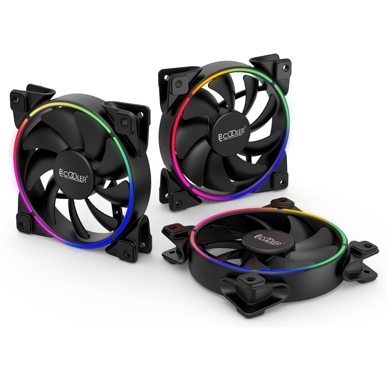 فن کیس پی سی کولر 12*12 PCcooler CORONA FRGB بسته 3 عددی