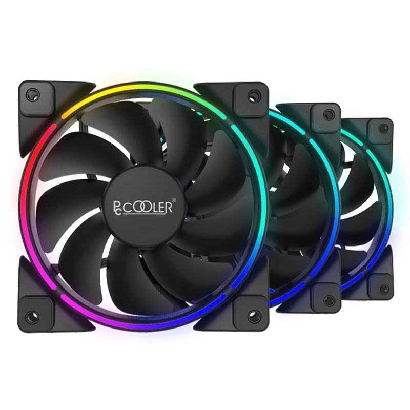 فن کیس پی سی کولر 12*12 PCcooler CORONA FRGB بسته 3 عددی