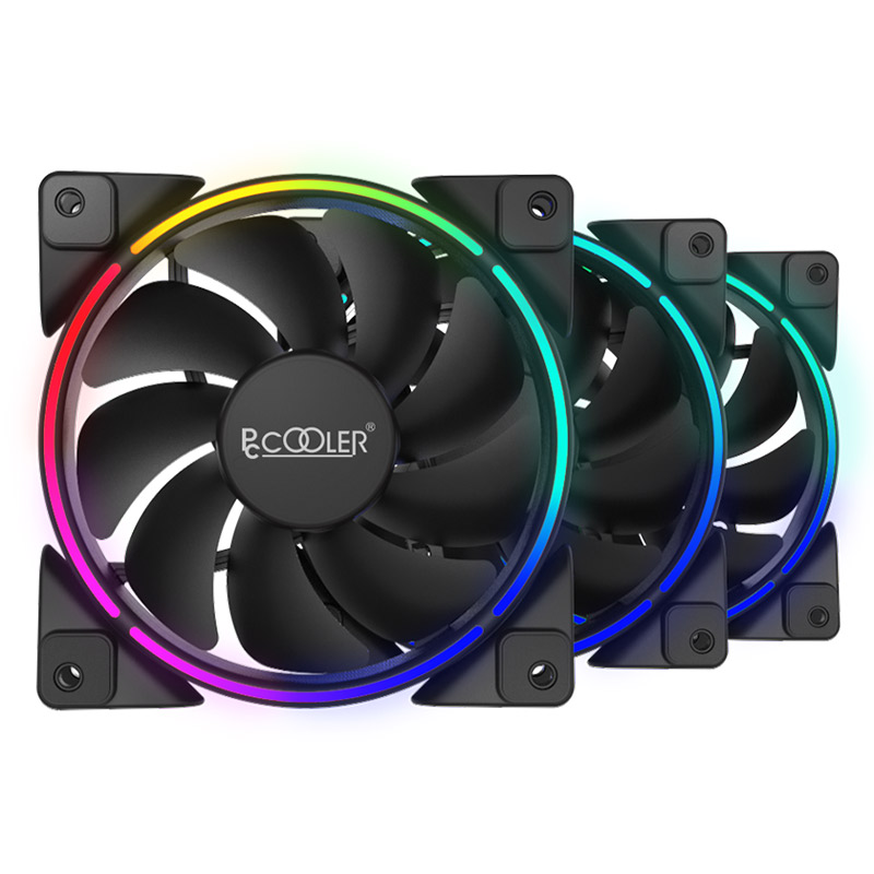 فن کیس پی سی کولر 12*12 PCcooler CORONA FRGB بسته 3 عددی