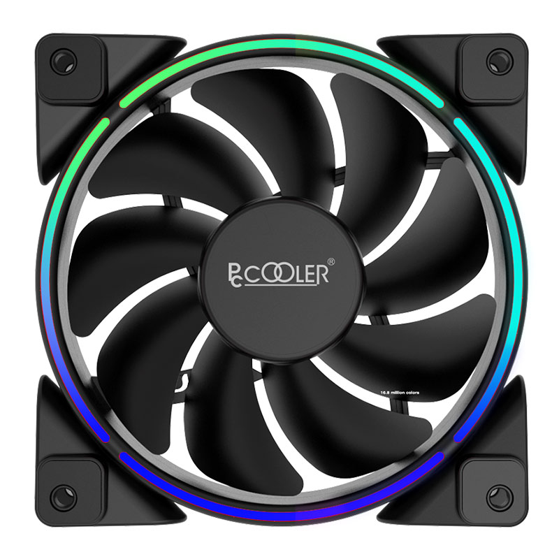 فن کیس پی سی کولر 12*12 PCcooler CORONA FRGB بسته 3 عددی