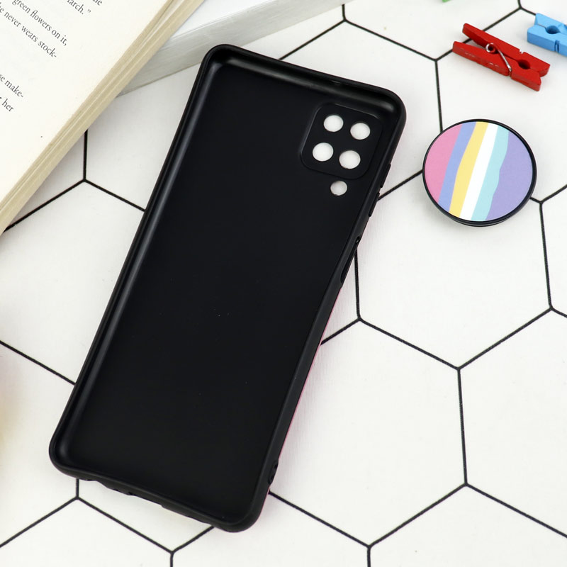 قاب طرحدار مات IMD + پاپ سوکت Samsung Galaxy A12