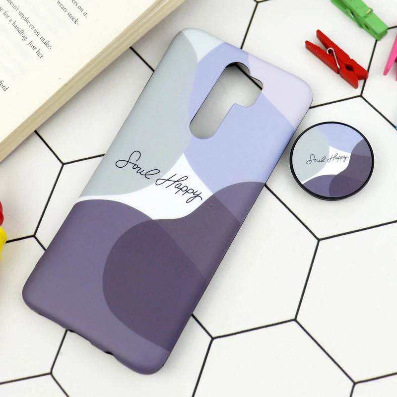 قاب طرحدار مات IMD + پاپ سوکت Xiaomi Redmi Note 8 Pro