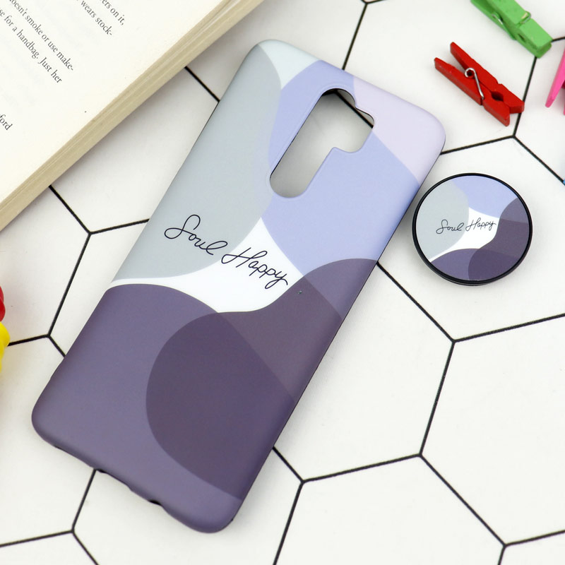 قاب طرحدار مات IMD + پاپ سوکت Xiaomi Redmi Note 8 Pro