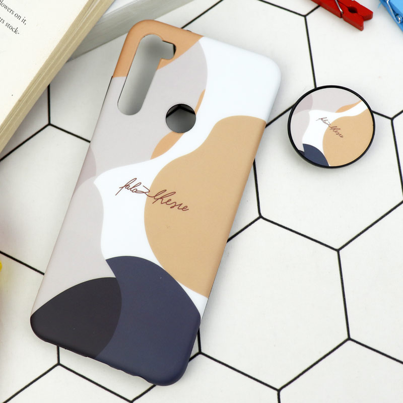 قاب طرحدار مات IMD + پاپ سوکت Xiaomi Redmi Note 8