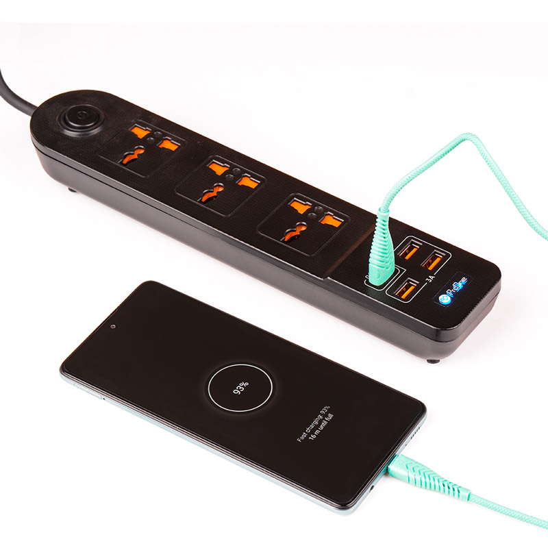 چند راهی 3 خانه برق پرووان SKT01 با کابل 2 متری + شارژر USB