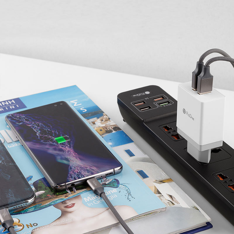 چند راهی 3 خانه برق پرووان SKT01 با کابل 2 متری + شارژر USB