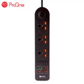 چند راهی 3 خانه پرووان SKT01 با کابل 2 متری + شارژر USB