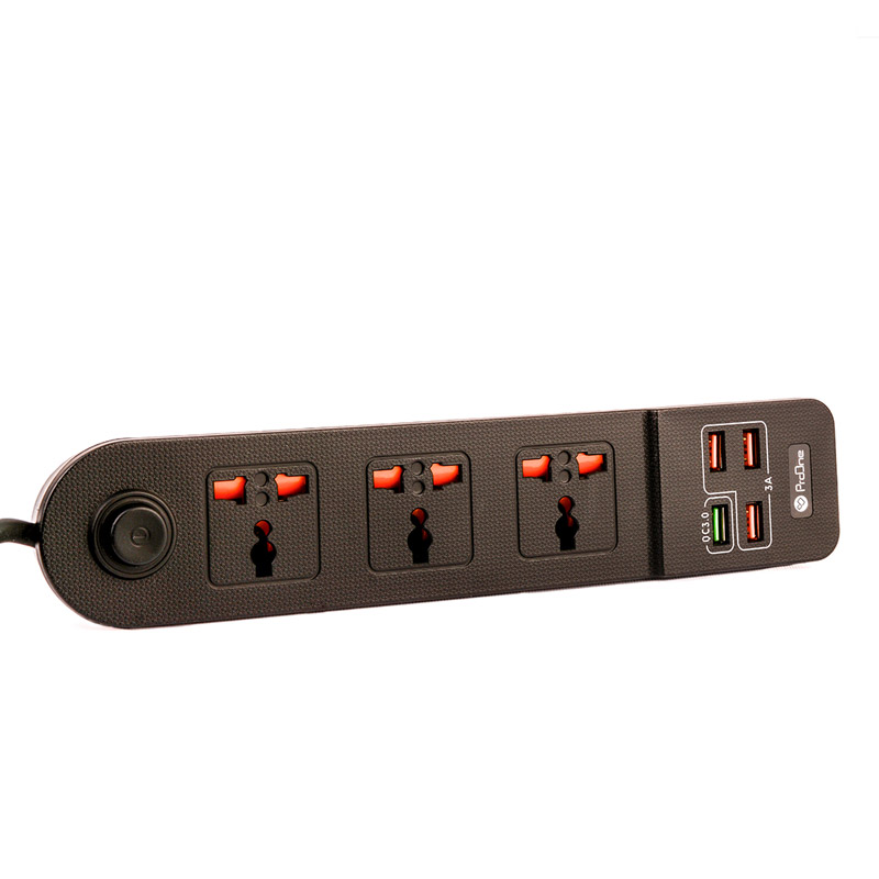 چند راهی 3 خانه برق پرووان SKT01 با کابل 2 متری + شارژر USB