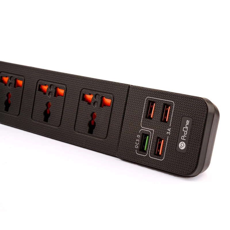 چند راهی 3 خانه پرووان SKT01 با کابل 2 متری + شارژر USB