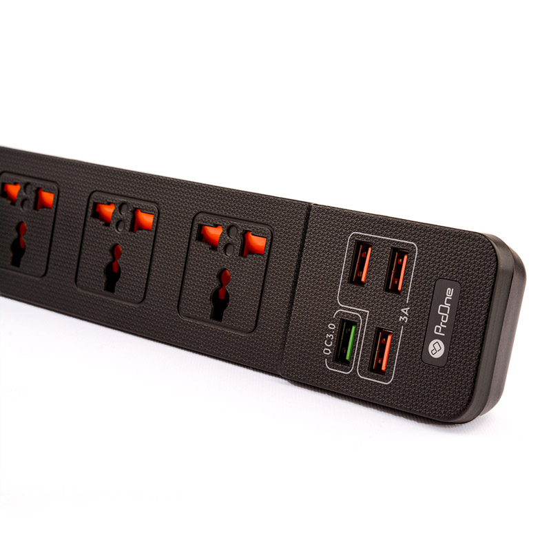 چند راهی 3 خانه برق پرووان SKT01 با کابل 2 متری + شارژر USB