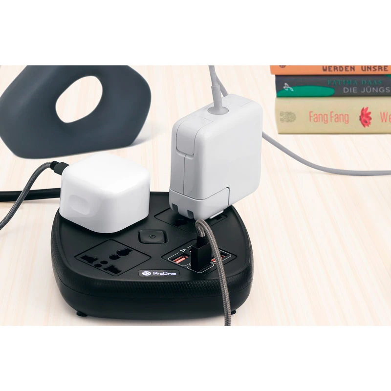 چند راهی 3 خانه پرووان SKT02 با کابل 2 متری + شارژر USB