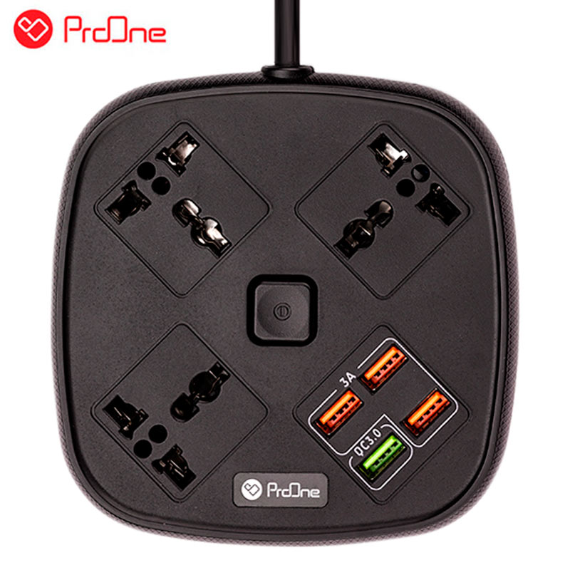 چند راهی 3 خانه برق پرووان SKT02 با کابل 2 متری + شارژر USB