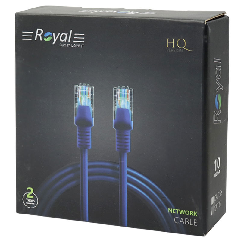 کابل شبکه Royal Cat6 10m پک دار
