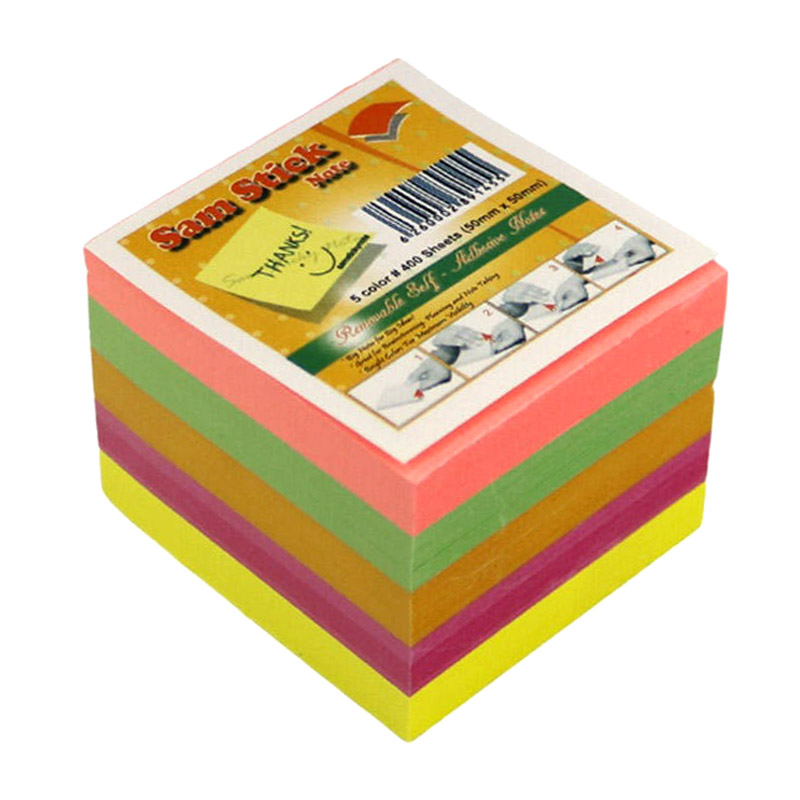 کاغذ یادداشت چسب دار Sam 50*50mm بسته 400 برگی