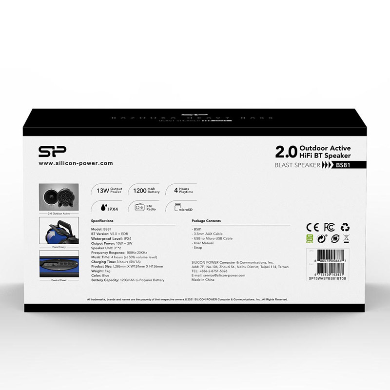 اسپیکر بلوتوثی رم خور Silicon Power BS81