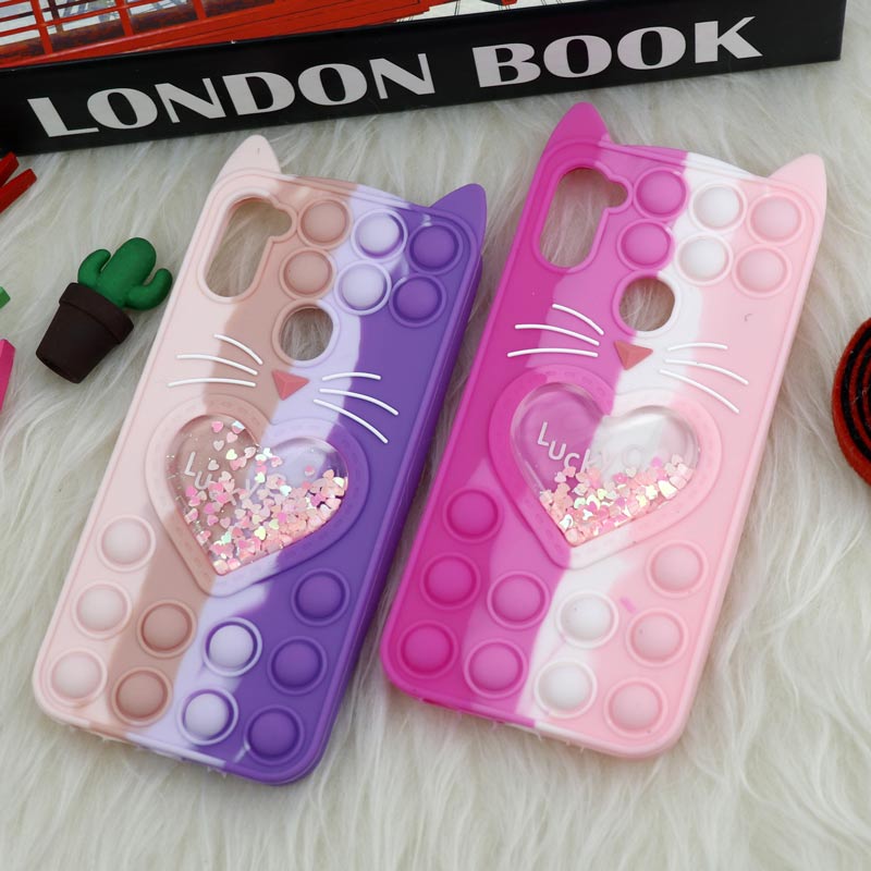 قاب اورجینال سیلیکونی آکواریومی Lucky Cat پاپیتی Samsung Galaxy A11