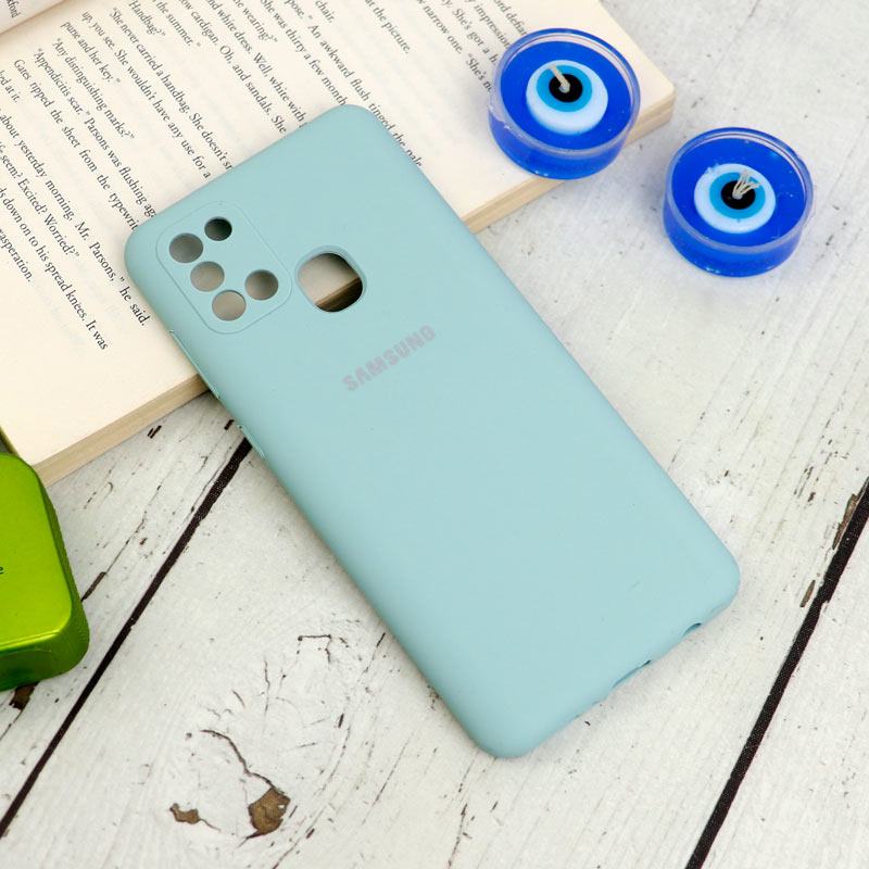 قاب سیلیکونی اصلی زیربسته سامسونگ Galaxy A21s محافظ لنزدار
