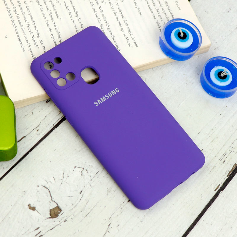 قاب سیلیکونی اصلی زیربسته سامسونگ Galaxy A21s محافظ لنزدار